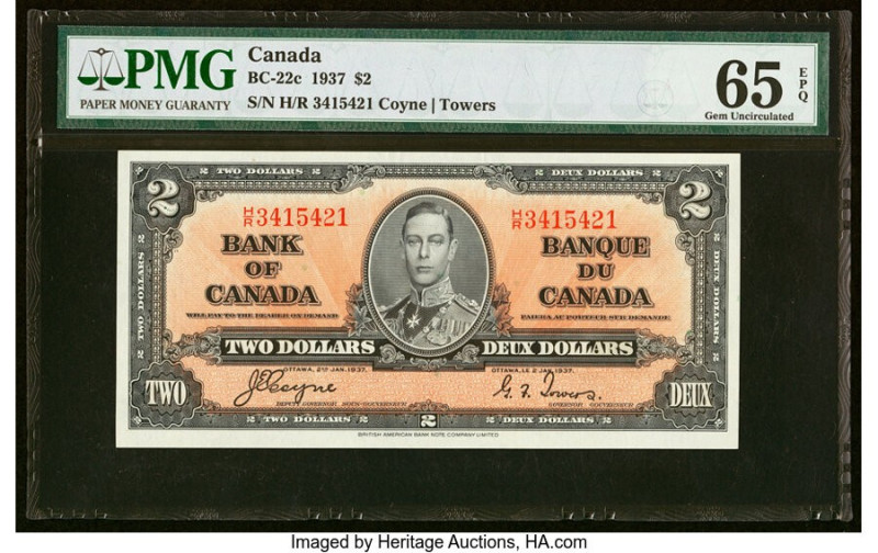 Canada Bank of Canada $2 2.1.1937 BC-22c PMG Gem Uncirculated 65 EPQ. HID0980124...