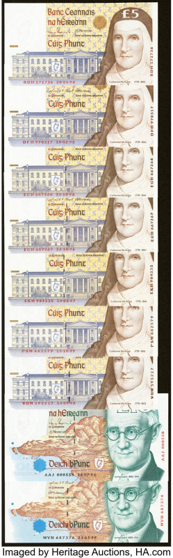 Ireland - Republic Central Bank of Ireland 5; 10 Pounds (1993-1999) Date Variety...