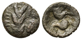 Celtic. AR Quinarius (12,8mm, 1.3g). Stylized head. R/ Horse.