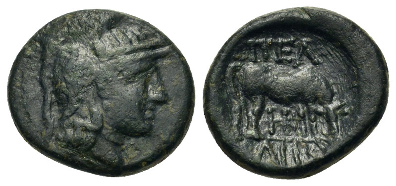 Macedon, Pella. After 148 BC. Æ (18,5mm, 5.20g). Helmeted head of Athena to righ...