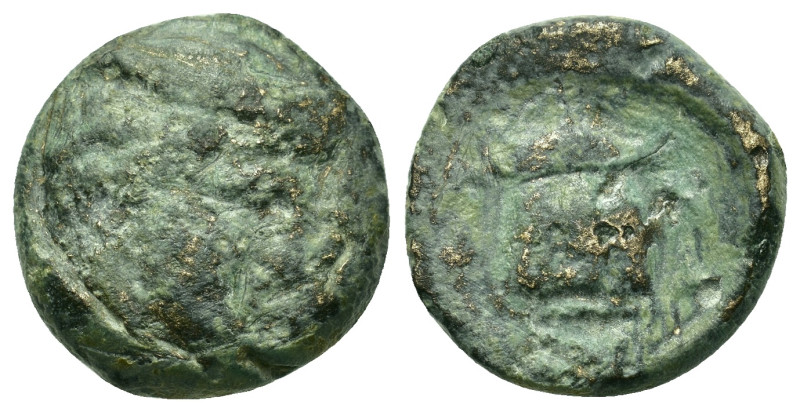 Macedon. Tragilos. c. 400 BC. Æ Dichalkon (14,5mm, 3.70g). Head of Hermes right,...