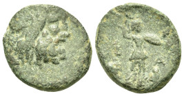 Kings of Macedon. Philip V (221-179 BC). Æ (18mm, 4.00g). Pella or Amphipolis mint. Struck circa 201-186 BC. Wreathed head of Zeus right. R/Athena Alk...