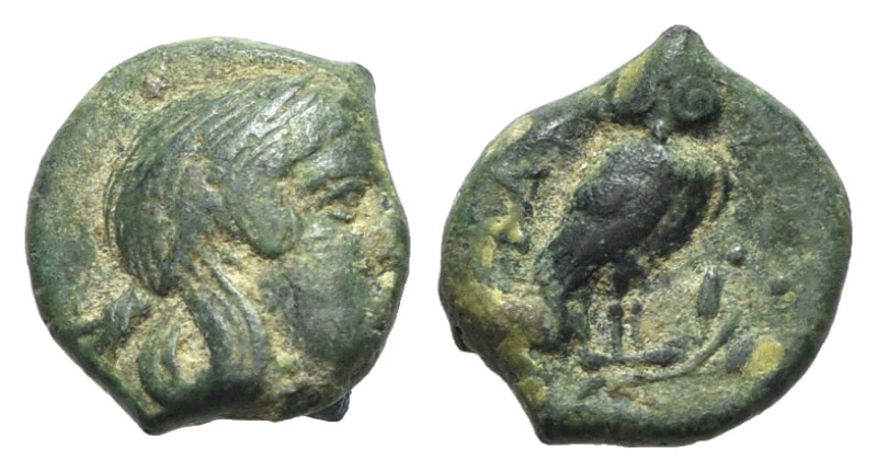 Asia Minor, Uncertain, c. 3rd-2nd century BC. Æ (11mm, 1.61g, 11h). Helmeted hea...