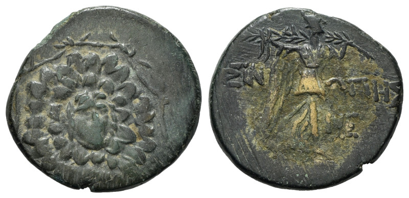 Paphlagonia, Sinope, c. 85-65 BC. Æ (24mm, 6.71g, 12h). Aegis. R/ Nike advancing...