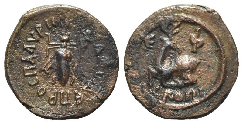 Ionia, Ephesos, c. 1st century AD. Æ Tessera (20mm, 2.96g, 12h). Stag kneeling l...