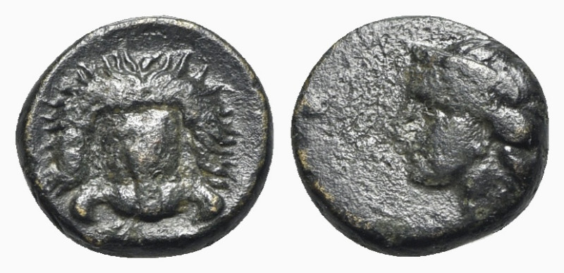 Islands of Ionia, Samos, c. 408/4-380/66 BC. Æ (10mm, 1.66g, 12h). Head of Hera ...