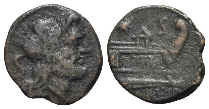 Anonymous, unofficial series(?), after 211 BC. Æ Semis (19mm, 3.17g, 2h). Laurea...