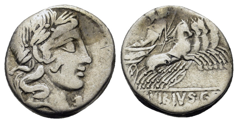 C. Vibius C.f. Pansa, Rome, 90 BC. AR Denarius (17,8mm, 3.8g). Laureate head of ...