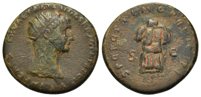 Trajan (98-117). Æ Dupondius (27mm, 11.47g). Rome, 103-7. Radiate bust r. R/ Cui...