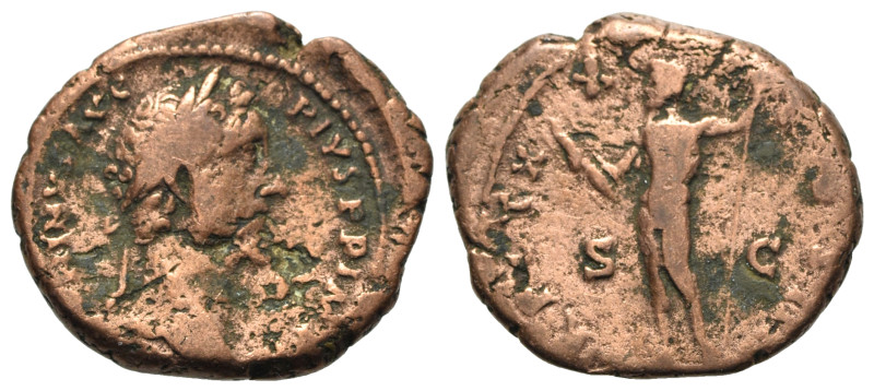 Antoninus Pius (138-161). Æ As (27mm, 9.78g, 12h). Rome, 157-8. Laureate head r....