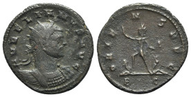Aurelian (270-275). Radiate (23mm, 4.16g, 12h). Cyzicus, 273-4. Radiate and cuirassed bust r. R/ Sol standing l., with r. hand raised and holding glob...