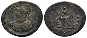 Probus (276-282). Antoninianus (25mm, 3.70g). Adventus issue. Roma mint. IMP PROBI AVG, radiate, helmeted, and cuirassed bust left, holding spear over...