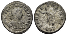 Probus (276-282). BI Radiate (21,8mm, 3.7g). Siscia, AD 276-282. Radiate and cuirassed bust r. R/ Sol standing facing, head l., raising hand and holdi...