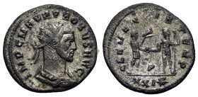 Probus (276-282). BI Radiate (22,3mm, 4g), Cyzicus, AD 276. Radiate, draped and cuirassed bust r. R/ Probus, on l., holding long scepter surmounted by...