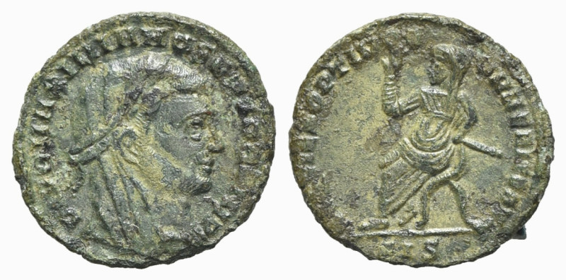 Divus Maximianus (died AD 310). Æ Half Follis (16mm, 1.17g, 12h). Siscia, 317-8....