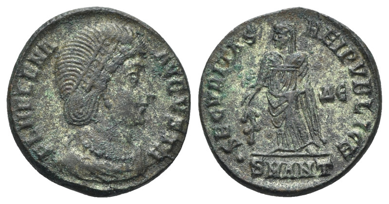 Helena (Augusta, 324-328/30). Æ Follis (20mm, 3.49g, 6h). Antioch, 327-9. Diadem...