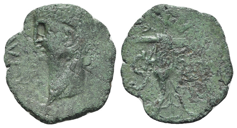 Claudius (41-54). Contemporary imitation of Æ As (23mm, 2.82g, 6h). Bare head l....
