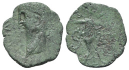 Claudius (41-54). Contemporary imitation of Æ As (23mm, 2.82g, 6h). Bare head l. R/ Minerva standing r., brandishing javelin and holding shield on l. ...