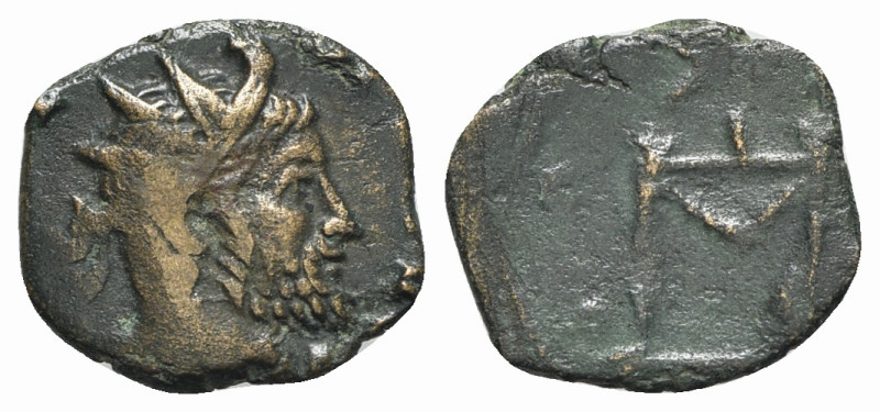 Barbarous Radiate, imitating Claudius II (16mm, 1.70g, 6h). Radiate head r. R/ G...
