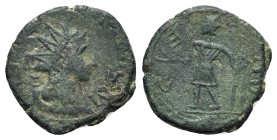 Barbarous Radiate, imitating Tetricus II (18mm, 2.74g, 3h). Radiate, draped and cuirassed bust r. R/ Pax standing l., holding branch and sceptre. VF