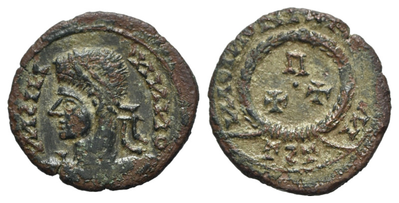 Barbarous Æ, imitating Crispus, c. 4th-5th century (18mm, 1.76g, 3h). Laureate b...