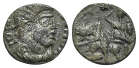 Barbarous Æ, imitating Constans or Constantius II, c. 4th-5th century (15mm, 1.90g, 6h). Diademed, draped and cuirassed bust r. R/ Soldier standing l....