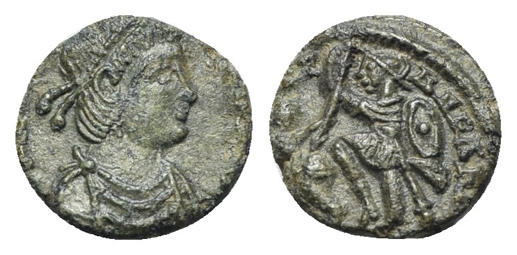 Barbarous Æ, imitating Constans or Constantius II, c. 4th-5th century (10mm, 0.8...