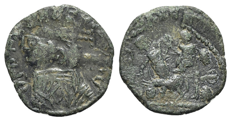 Barbaric imitation, c. 4th-5th century. Æ (18mm, 2.15g, 1h). Draped bust l. R/ S...