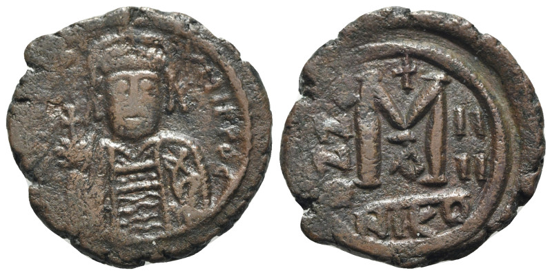 Maurice Tiberius (582-602). Æ 40 Nummi (29mm, 11.40g, 6h). Nicomedia, year 4 (AD...