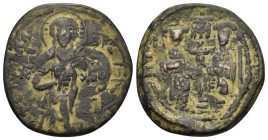 Constantine X and Eudocia (1059-1067). Æ 40 Nummi (28,6mm, 11.2g). Constantinople. Christ standing facing on footstool. R/ Constantine and Eudocia sta...