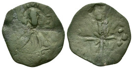 Anonymous, time of Nicephorus III (1078-1081). Æ 40 Nummi (23mm, 2.1g). Constantinople. Bust of Christ Pantokrator facing, raising hand in benediction...