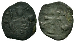 Alexius I Comnenus (1081-1118). Æ Tetarteron (16mm, 1.06g). Uncertain Greek mint. Crowned bust facing, wearing loros and holding jeweled sceptre and g...