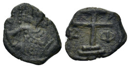 Alexius I Comnenus (1081-1118). Æ Tetarteron (15mm, 1.63g). Uncertain Greek mint. Crowned bust facing, wearing loros and holding jeweled sceptre and g...