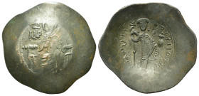 Manuel I Comnenus (1143-1180). Constantinople. Æ Trachy (30,6mm, 4.5g). The Virgin enthroned facing, holding infant Christ. R/ Emperor standing facing...