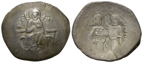 Manuel I Comnenus (1143-1180). Trachy (Billon, 28mm, 4,40g.), Constantinople, c. 1167-1183(?). IC - XC Christ Pantokrator enthroned facing; no star to...