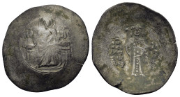 Latin Rulers of Constantinople. Æ Trachy (30mm, 3.48g). Constantinople, AD 1204-1261. The Virgin enthroned facing. R/ Emperor standing facing, holding...