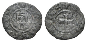 Cilician Armenia, Levon V (1374-1393). BI Denier (13.5mm, 0.63g). Crowned bust facing. R/ Cross pattée. AC 504. Good Fine - near VF