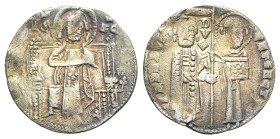 Italy, Venezia. Giovanni Dandolo (1280-1289). AR Grosso (20mm, 1.83g, 5h). Doge and S. Marco standing facing, holding banner between them. R/ Christ, ...