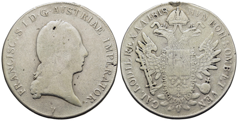 Austria. Franz I (1804-1835). AR 1 Taler 1818 V. Venice. KM 2162.