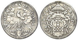 Italy, Papal. Sede Vacante, 1700. AR Testone 1700, Roma (32mm, 8.52g, 12h). Muntoni 5. VF
