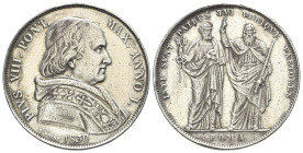 Italy, Papal. Pio VIII (1829-1830). AR Scudo 1830, Roma (37mm, 26.29g, 12h). Gigante 1. Near VF