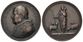 Vatican. Pio IX (1846-1878). Æ Medal (48,6mm, 39.9g) 1877. 50th year of episcopate of the Pope.