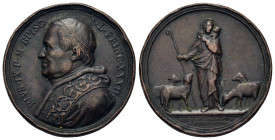 Vatican. Pio IX (1846-1878). Æ Medal (53,6mm, 39.6g) 1877. 50th year of episcopate of the Pope.