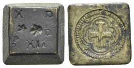 Italy, Square Coin Weight (18mm, 13.43g). VF