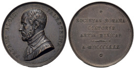 Italy. Society Roman Culture Art Music. Æ Medal (51,4mm, 29g) 1880.