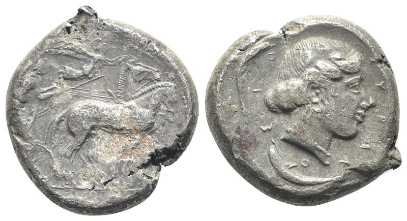 Sicily, Syracuse, 466-405 BC. Replica of AR Tetradrachm (27mm, 17.26g, 9h). Char...