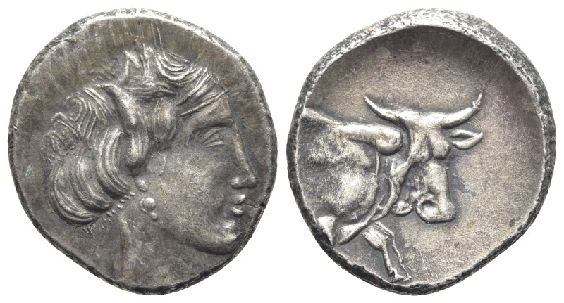 Euboia(?), Replica of AR Tetradrachm (26mm, 9.84g, 12h). Wreathed female head r....