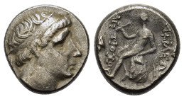 Seleukid King, Antiochos I Soter (281-261 BC). Replica of AR Drachm (15mm, 4.30g), Seleukeia on the Tigris. Diademed head of Antiochos I r. R/ Apollo ...