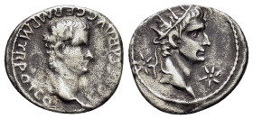 Gaius (Caligula), with Divus Augustus (37-41). Replica of AR Denarius (18mm, 2.80g). Lugdunum, AD 37. Bare head of Gaius r. R/ Radiate head of Divus A...