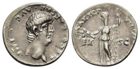 Nero (54-68). Replica of AR Denarius (19mm, 2.80g). Rome. Bare head r. R/ Ceres standing l., holding long scepter and grain ears. Cf. RIC I 24. Modern...